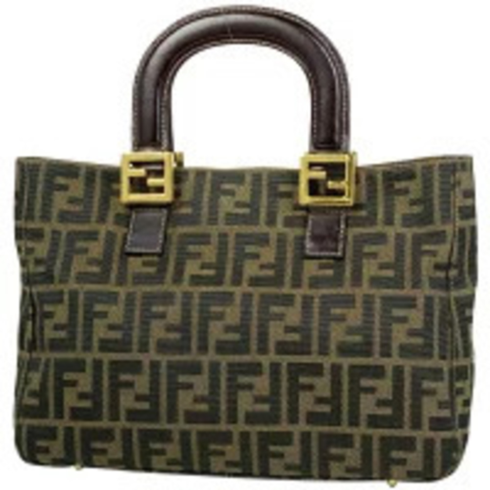 Fendi Zucca handbag tote bag canvas brown